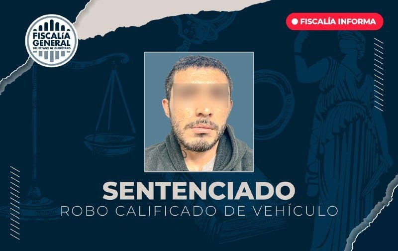 FGE obtiene sentencia de 4 años 6 meses por robo de vehículo en Pedro Escobedo
