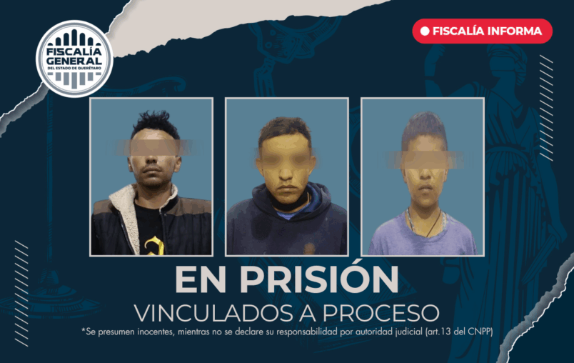 Tres hombres en prisión por robo de vehículo en Querétaro