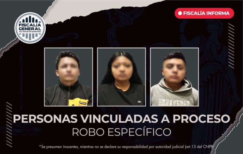 Tres personas vinculadas a proceso por robo a comercio en Ezequiel Montes