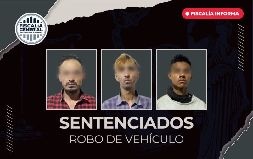 Tres sentenciados por robo violento de vehículo en Antea