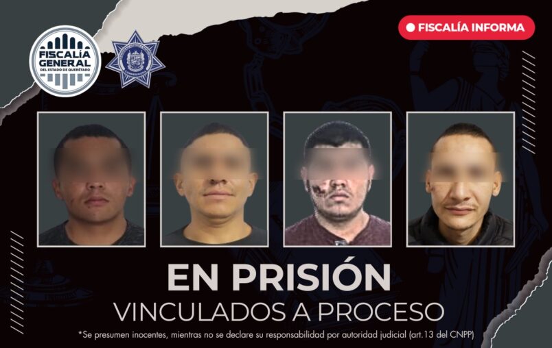 Cuatro hombres en prisión por robo calificado con violencia en Corregidora