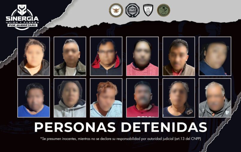 Sinergia por Querétaro ejecuta 13 cateos por fraude y cumple 12 órdenes de aprehensión