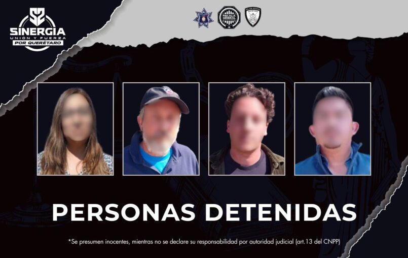 Sinergia realiza cateo por despojo en viñedo; cuatro personas detenidas