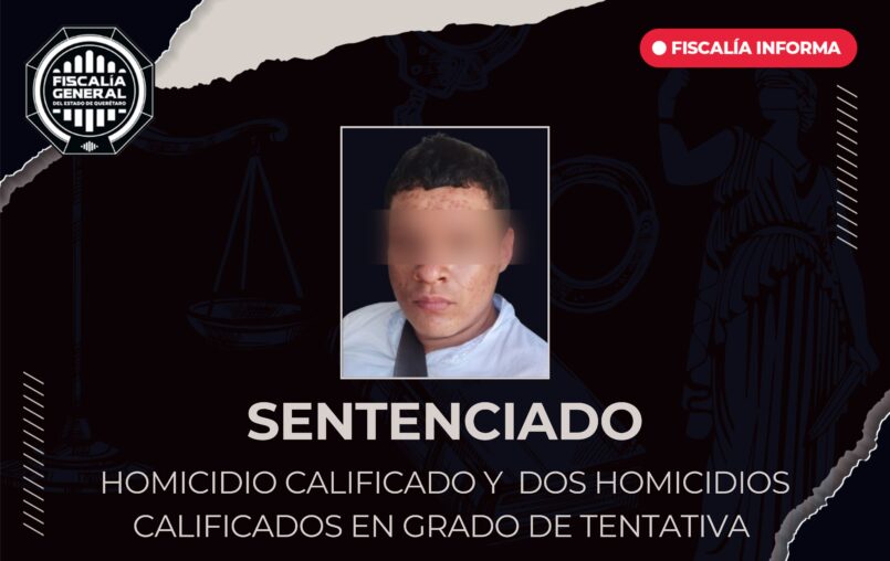 Jorge de Jesús “N” recibe sentencia de 99 años de prisión por homicidio calificado y tentativa de homicidio ocurrido fuera de un restaurante en Juriquilla