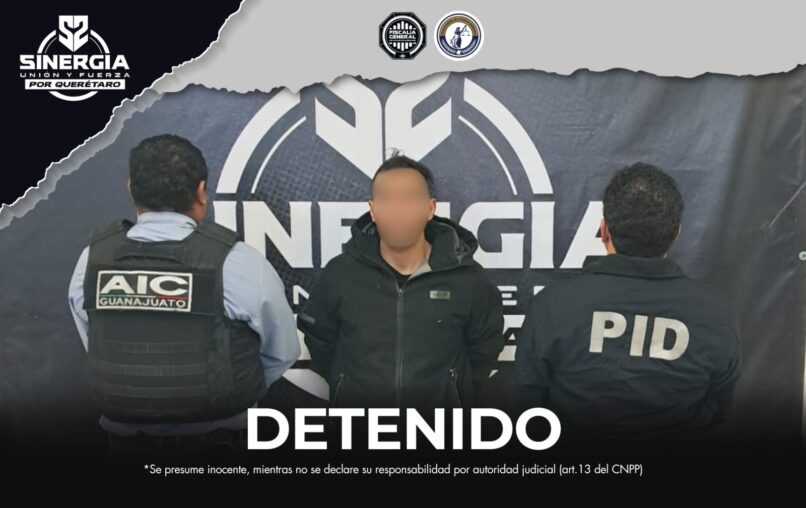 Sinergia cumple orden de aprehensión en contra de José “N”, emitida en el estado de Guanajuato